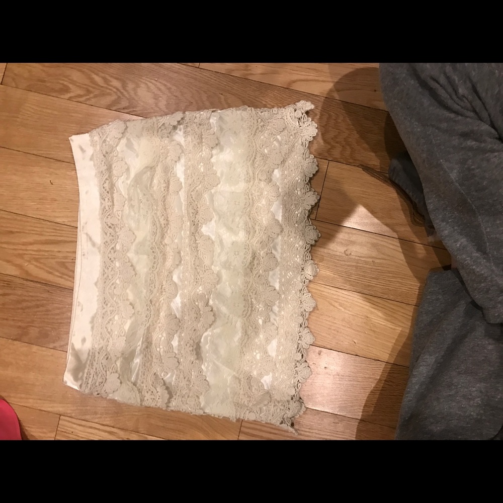 White lace skirt